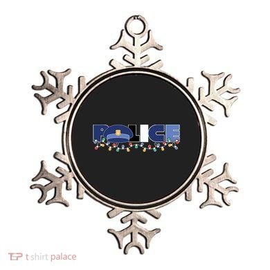 Christmas Police Texture Police Hat Graphic Oversized Ornament