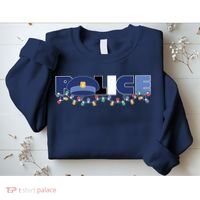 Christmas Police Texture Police Hat Graphic Oversized Sweatshirt thumb 2