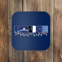 Christmas Police Texture Police Hat Graphic Oversized Coaster thumb 0