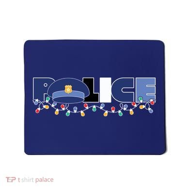 Christmas Police Texture Police Hat Graphic Oversized Mousepad