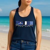 Christmas Police Texture Police Hat Graphic Oversized Women's Tank Top thumb 2
