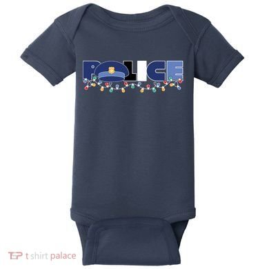Christmas Police Texture Police Hat Graphic Oversized Baby Bodysuit