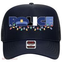 Christmas Police Texture Police Hat Graphic Oversized Hat thumb 0