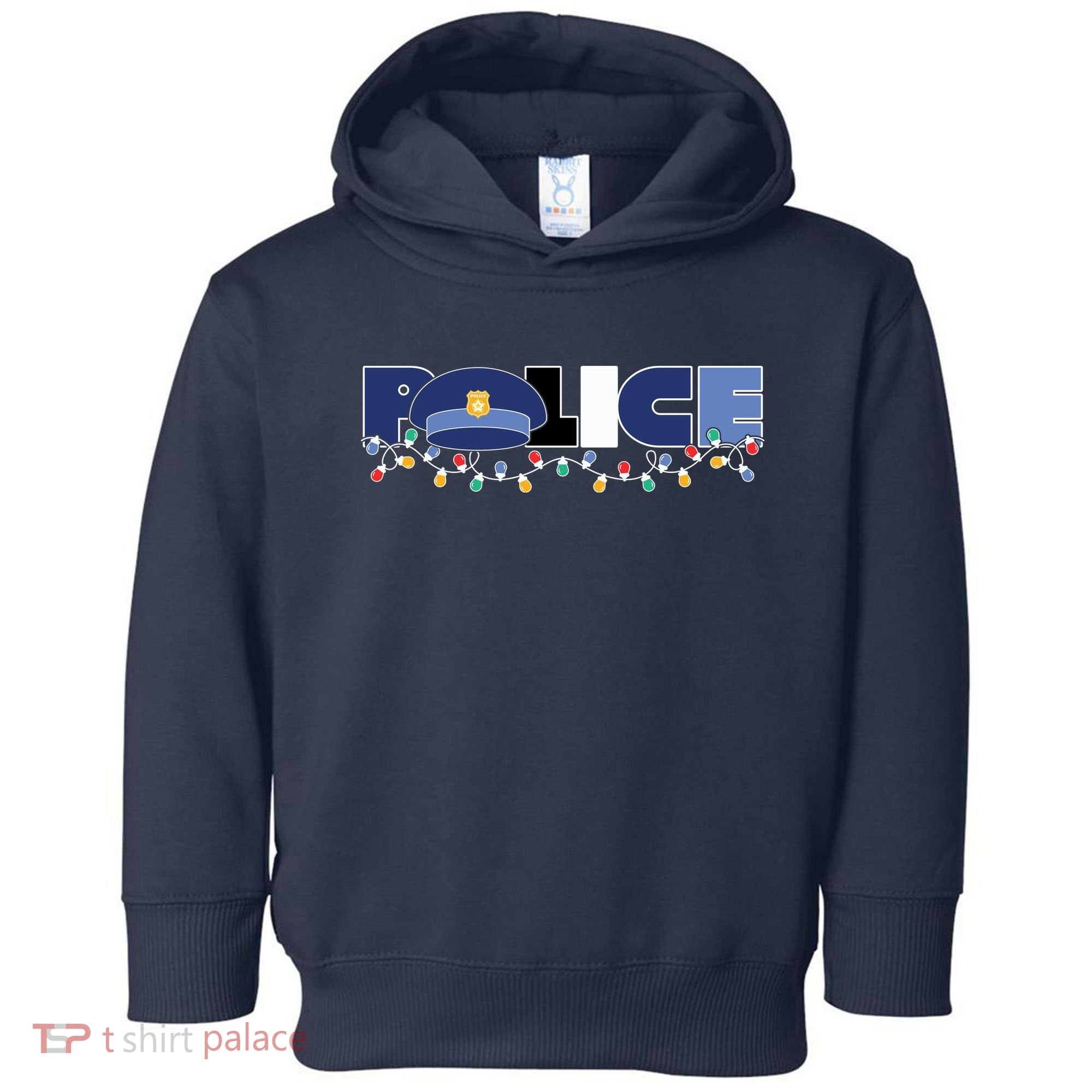 Christmas Police Texture Police Hat Graphic Oversized Toddler Hoodie