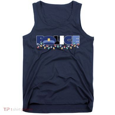 Christmas Police Texture Police Hat Graphic Oversized Tank Top