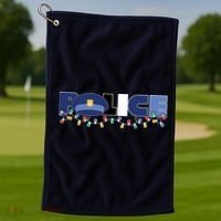 Christmas Police Texture Police Hat Graphic Oversized Golf Towel thumb 1