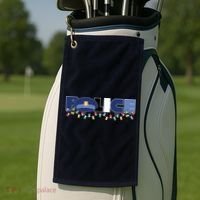 Christmas Police Texture Police Hat Graphic Oversized Golf Towel thumb 2