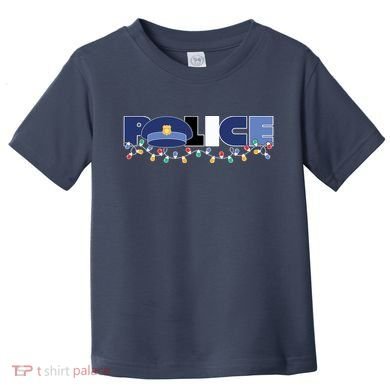 Christmas Police Texture Police Hat Graphic Oversized Toddler T-Shirt