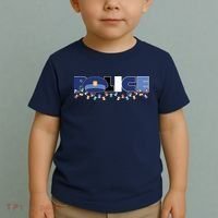 Christmas Police Texture Police Hat Graphic Oversized Toddler T-Shirt thumb 2