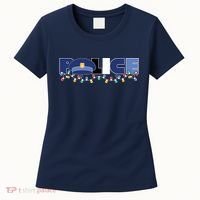 Christmas Police Texture Police Hat Graphic Oversized Women's T-Shirt thumb 0