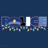Christmas Police Texture Police Hat Graphic Oversized Women's T-Shirt thumb 6