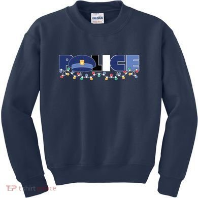 Christmas Police Texture Police Hat Graphic Oversized Kids Sweatshirt