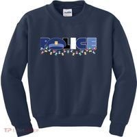 Christmas Police Texture Police Hat Graphic Oversized Kids Sweatshirt thumb 0