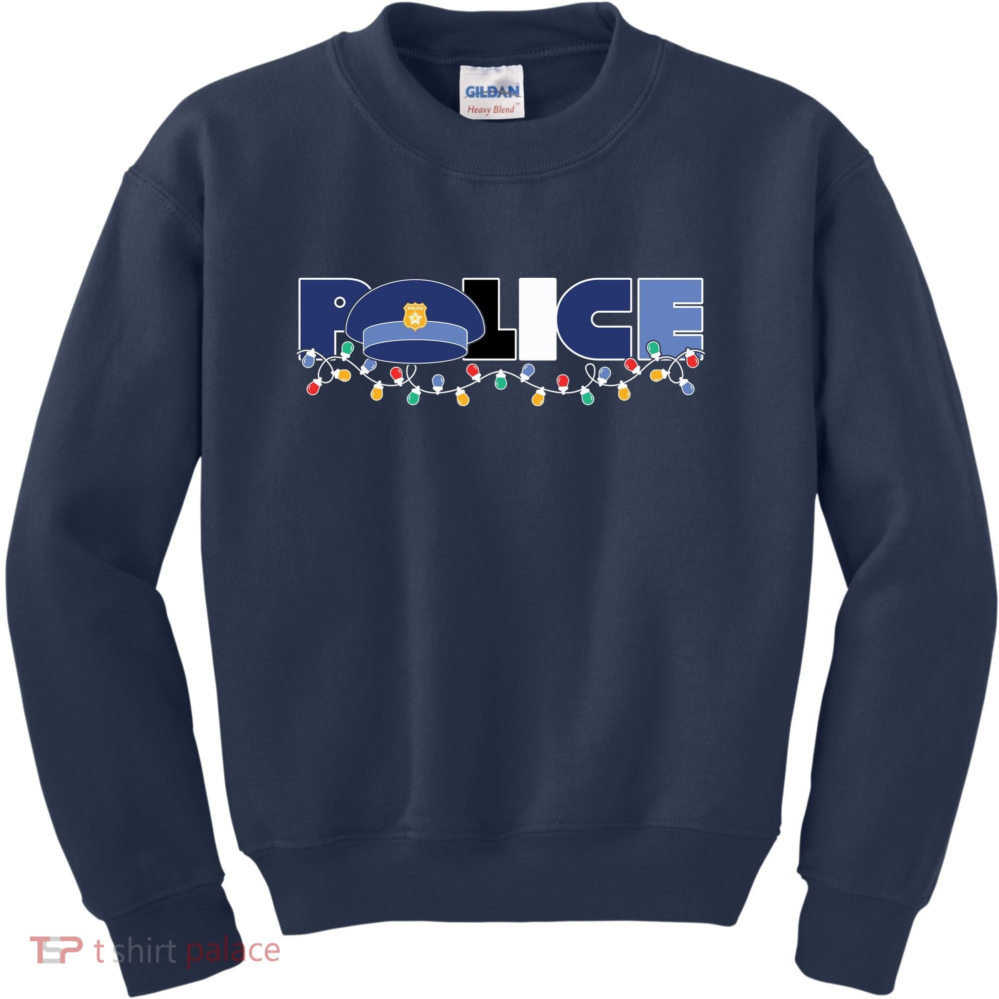 Christmas Police Texture Police Hat Graphic Oversized Kids Sweatshirt