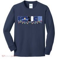 Christmas Police Texture Police Hat Graphic Oversized Kids Long Sleeve Shirt thumb 0