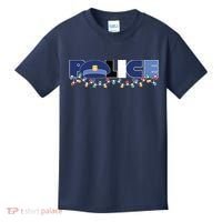 Christmas Police Texture Police Hat Graphic Oversized Kids T-Shirt thumb 0