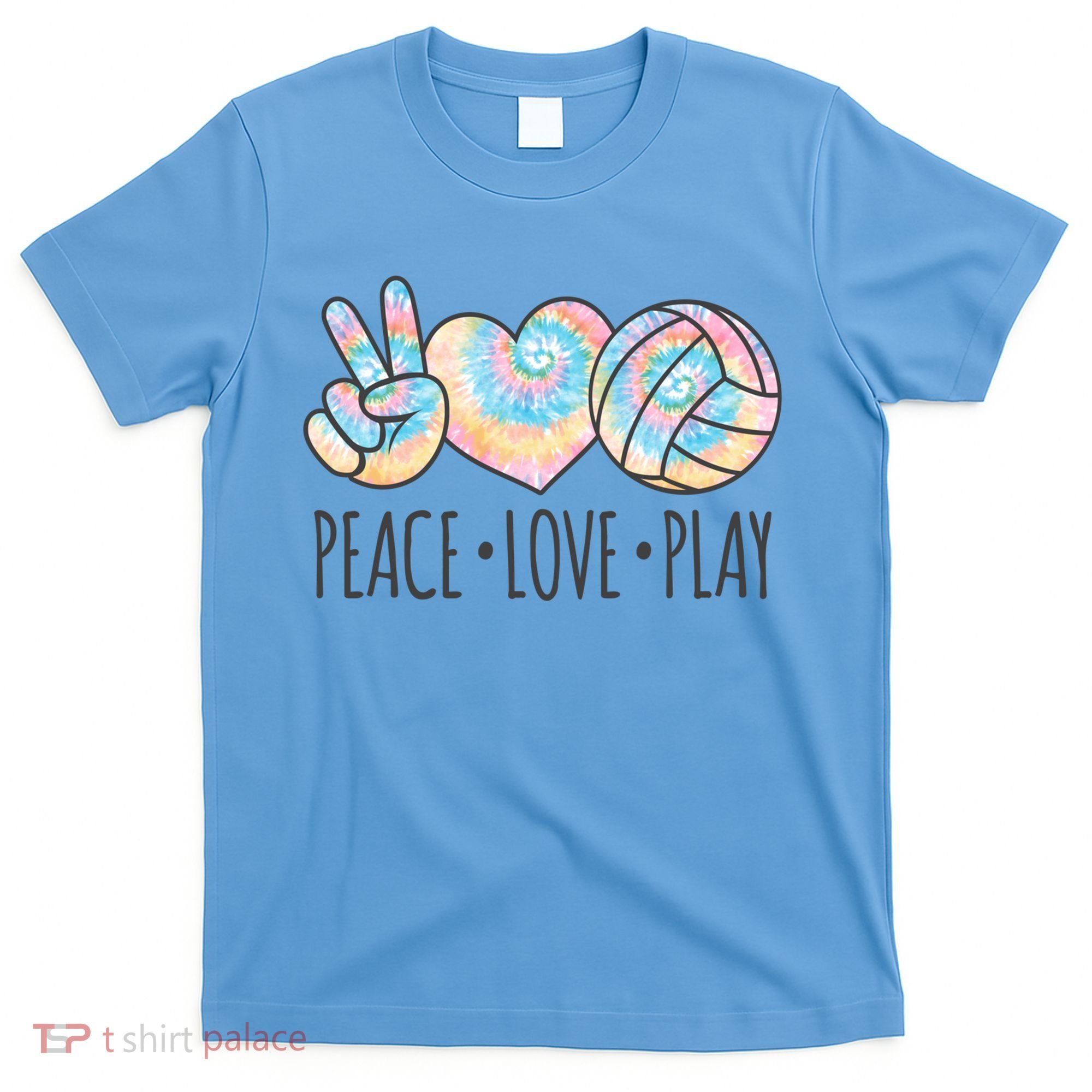 Cute Pink Tie Dye Volleyball Teen Girls Peace Love Play Cute Gift T-Shirt