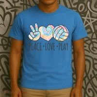 Cute Pink Tie Dye Volleyball Teen Girls Peace Love Play Cute Gift T-Shirt thumb 3