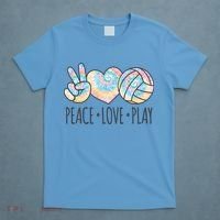 Cute Pink Tie Dye Volleyball Teen Girls Peace Love Play Cute Gift T-Shirt thumb 4