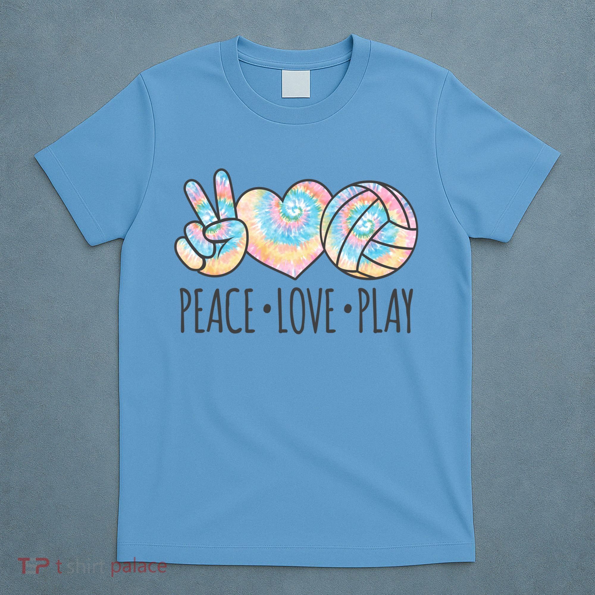 Cute Pink Tie Dye Volleyball Teen Girls Peace Love Play Cute Gift T-Shirt