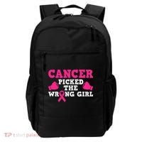 Cancer Picked The Wrong Pink Ribbon Backpack thumb 0