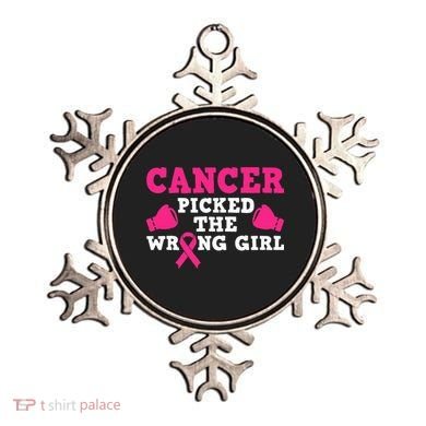 Cancer Picked The Wrong Pink Ribbon Ornament