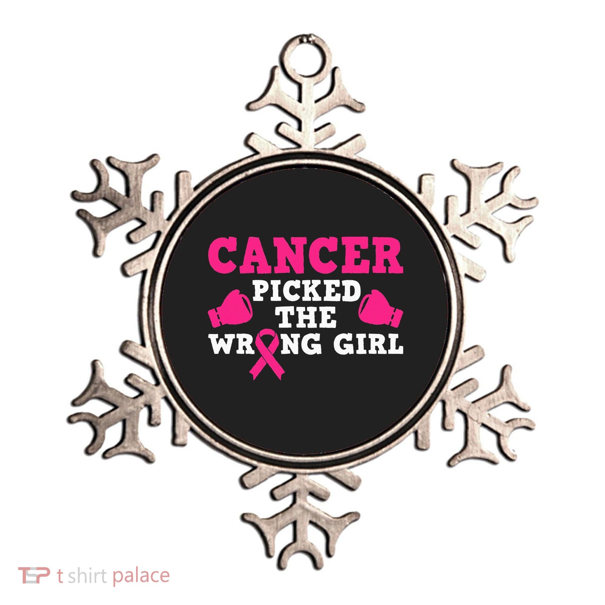 Cancer Picked The Wrong Pink Ribbon Ornament