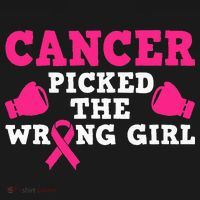 Cancer Picked The Wrong Pink Ribbon Ornament thumb 1