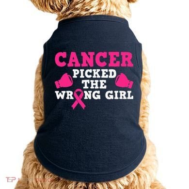 Cancer Picked The Wrong Pink Ribbon Doggie Tank