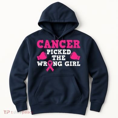 Cancer Picked The Wrong Pink Ribbon Hoodie