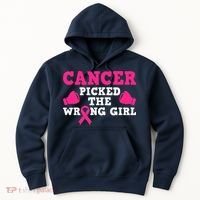 Cancer Picked The Wrong Pink Ribbon Hoodie thumb 0