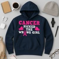 Cancer Picked The Wrong Pink Ribbon Hoodie thumb 3