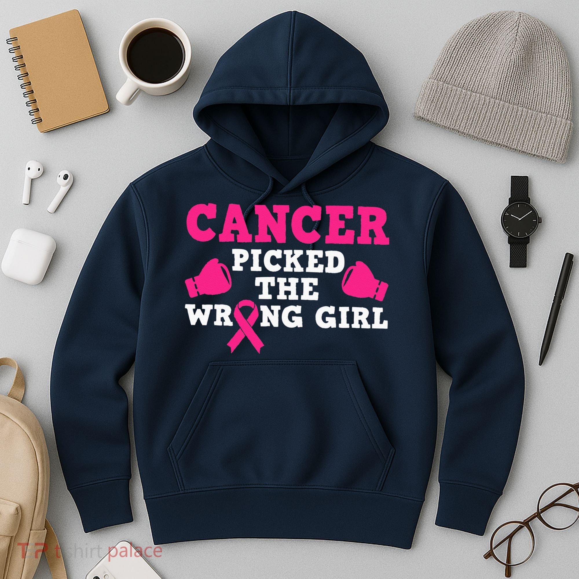 Cancer Picked The Wrong Pink Ribbon Hoodie