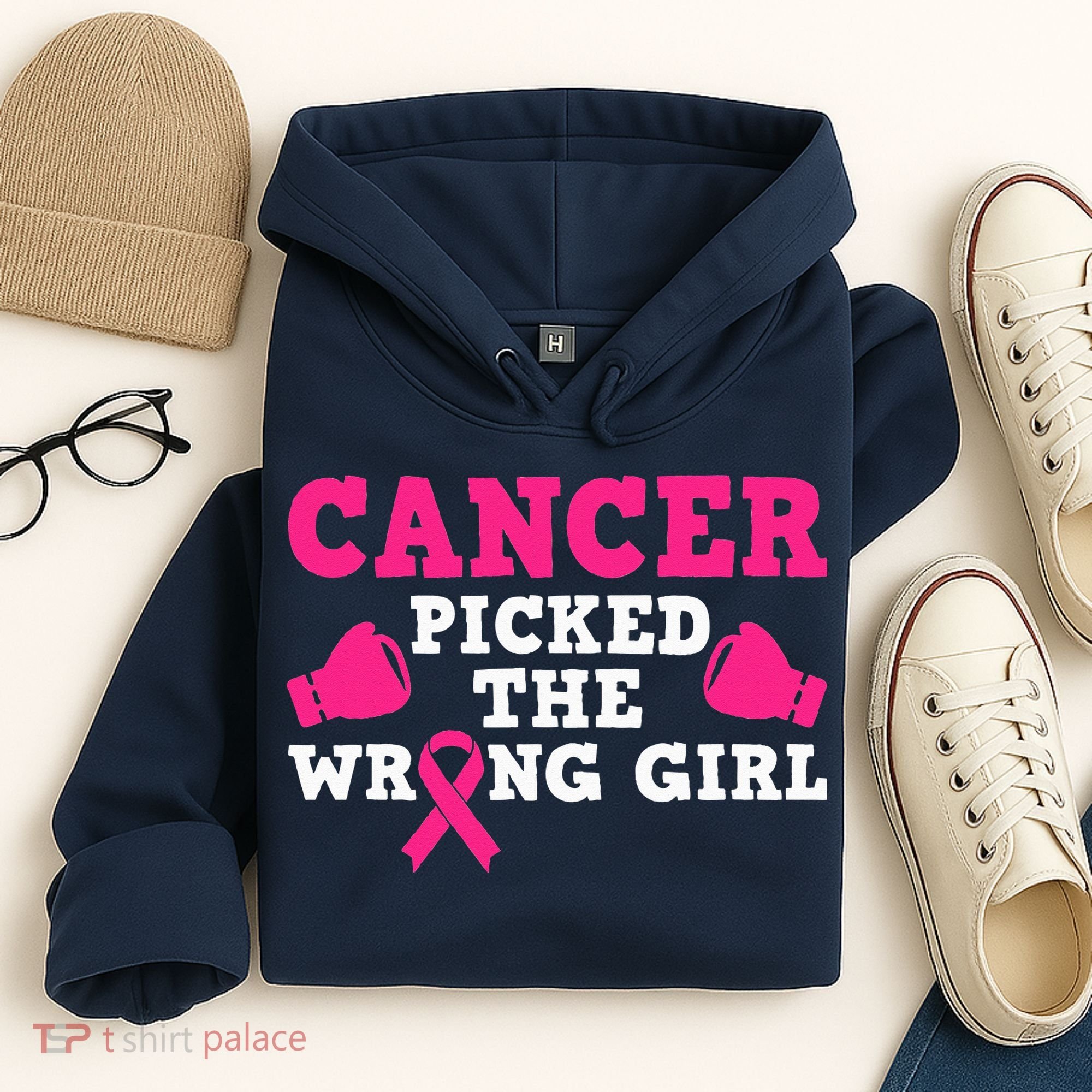 Cancer Picked The Wrong Pink Ribbon Hoodie