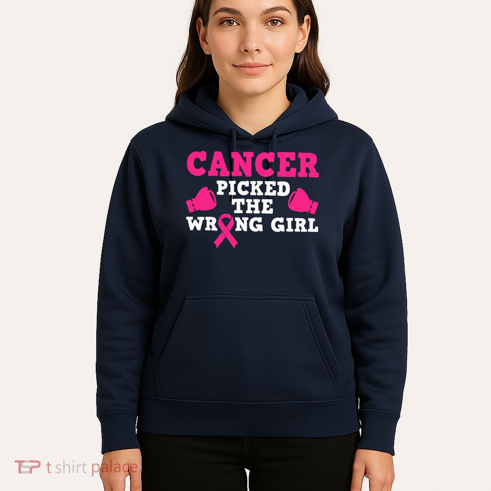 Cancer Picked The Wrong Pink Ribbon Hoodie