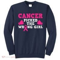 Cancer Picked The Wrong Pink Ribbon Sweatshirt thumb 0