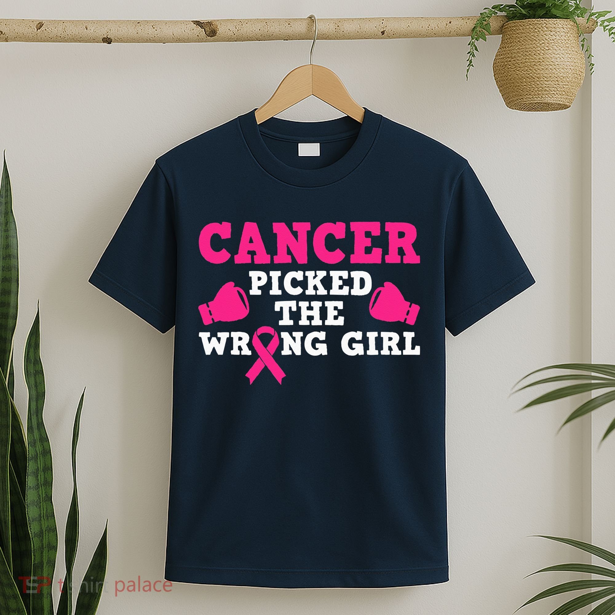 Cancer Picked The Wrong Pink Ribbon T-Shirt