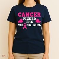 Cancer Picked The Wrong Pink Ribbon T-Shirt thumb 4