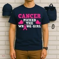 Cancer Picked The Wrong Pink Ribbon T-Shirt thumb 6