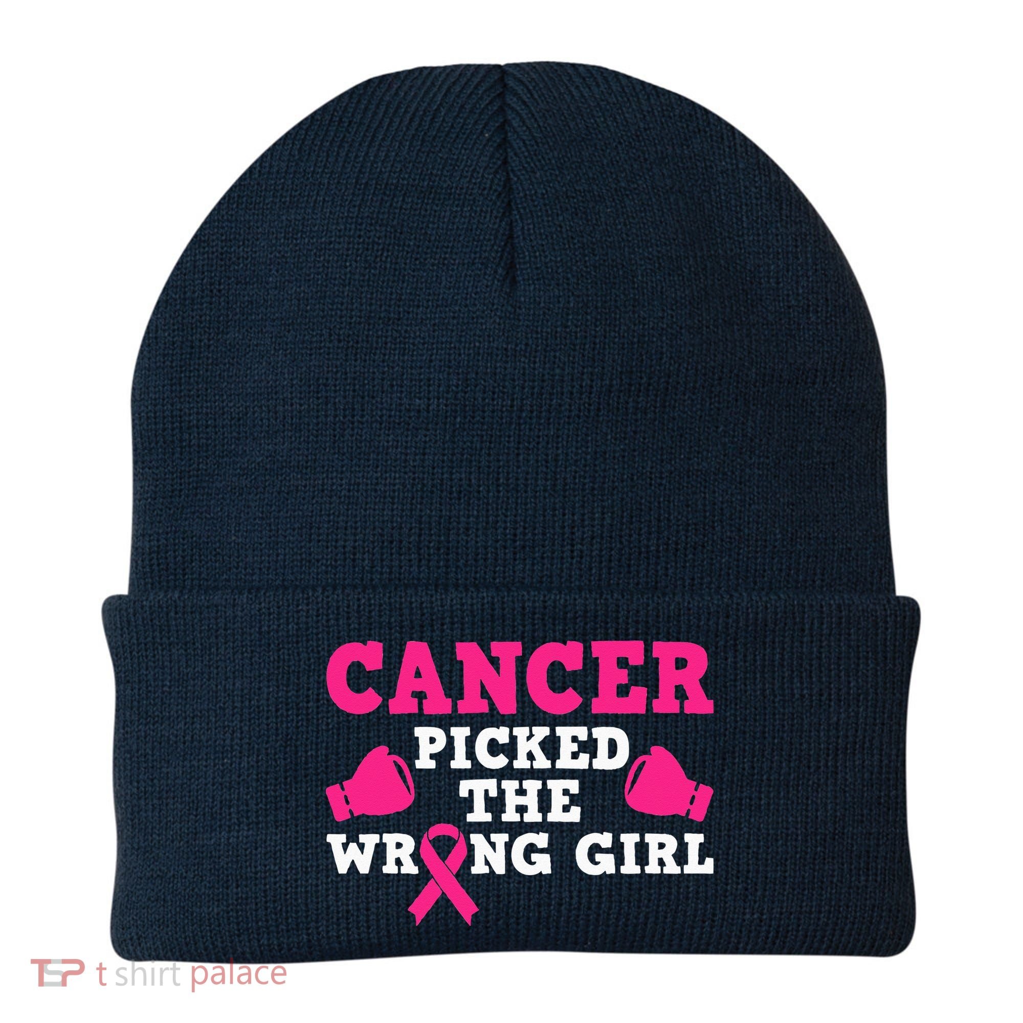 Cancer Picked The Wrong Pink Ribbon Beanie