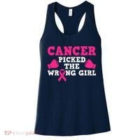 Cancer Picked The Wrong Pink Ribbon Women's Tank Top thumb 0