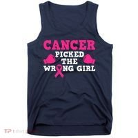 Cancer Picked The Wrong Pink Ribbon Tank Top thumb 0