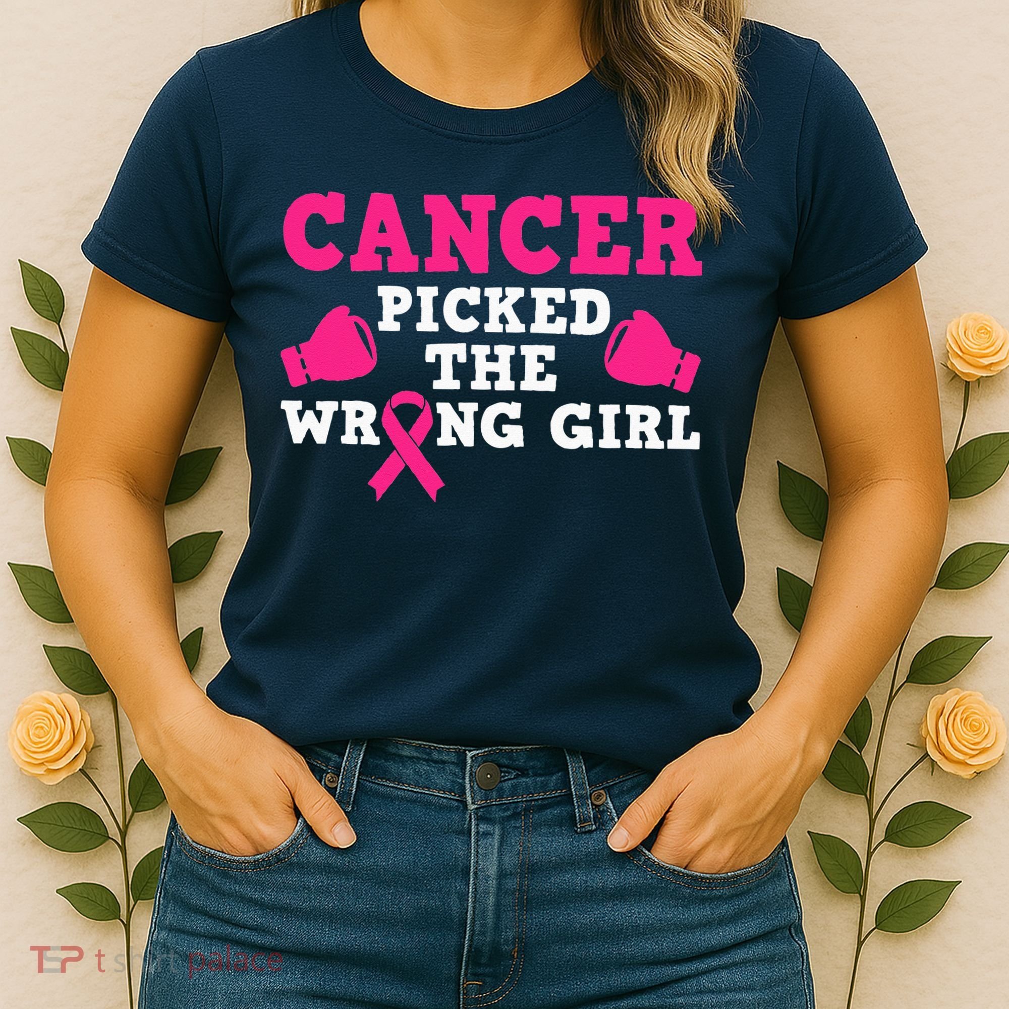 Cancer Picked The Wrong Pink Ribbon Women's T-Shirt