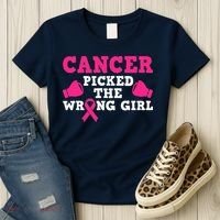 Cancer Picked The Wrong Pink Ribbon Women's T-Shirt thumb 3