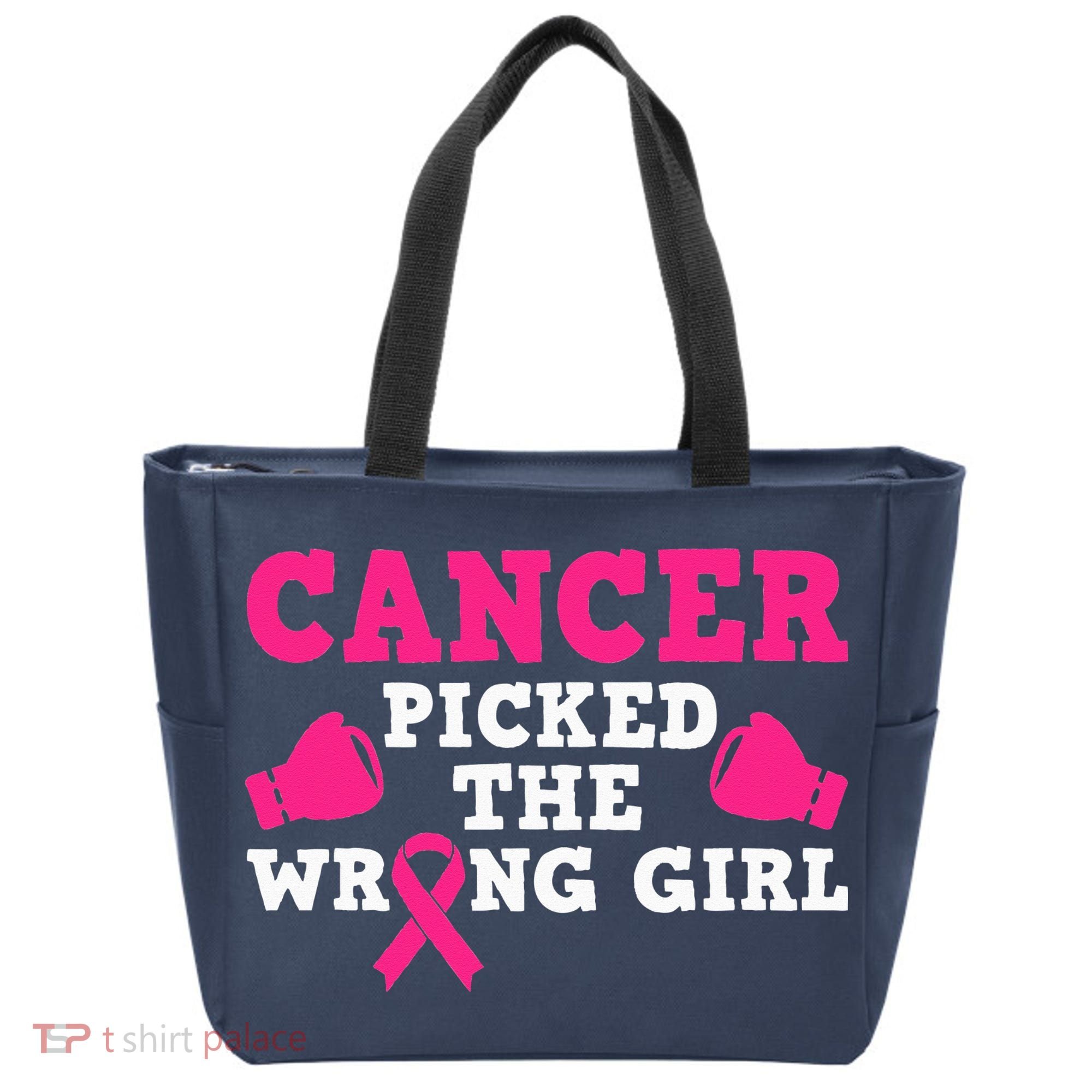Cancer Picked The Wrong Pink Ribbon Tote Bag
