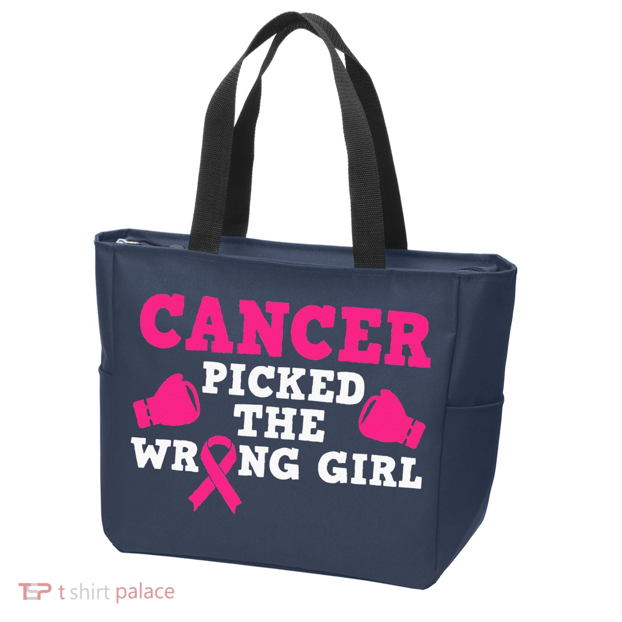 Cancer Picked The Wrong Pink Ribbon Tote Bag