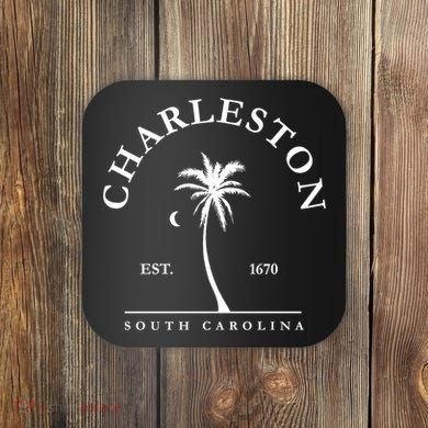 Charleston Palm Tree Swimming Scuba Novelty Gift SC Coaster