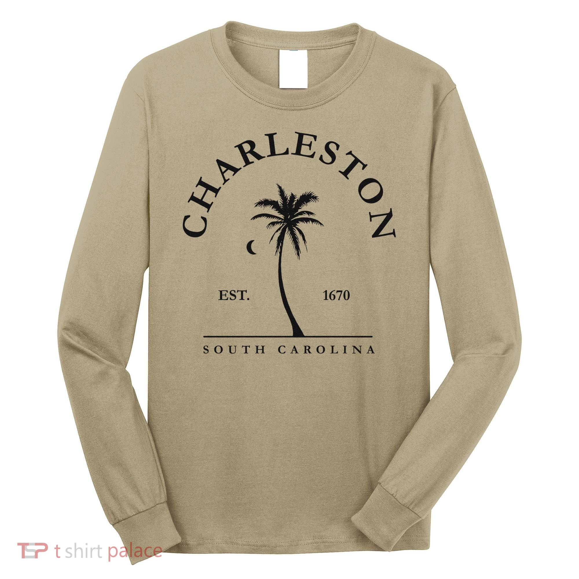 Charleston Palm Tree Swimming Scuba Novelty Gift SC Long Sleeve Shirt