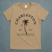Charleston Palm Tree Swimming Scuba Novelty Gift SC T-Shirt thumb 5