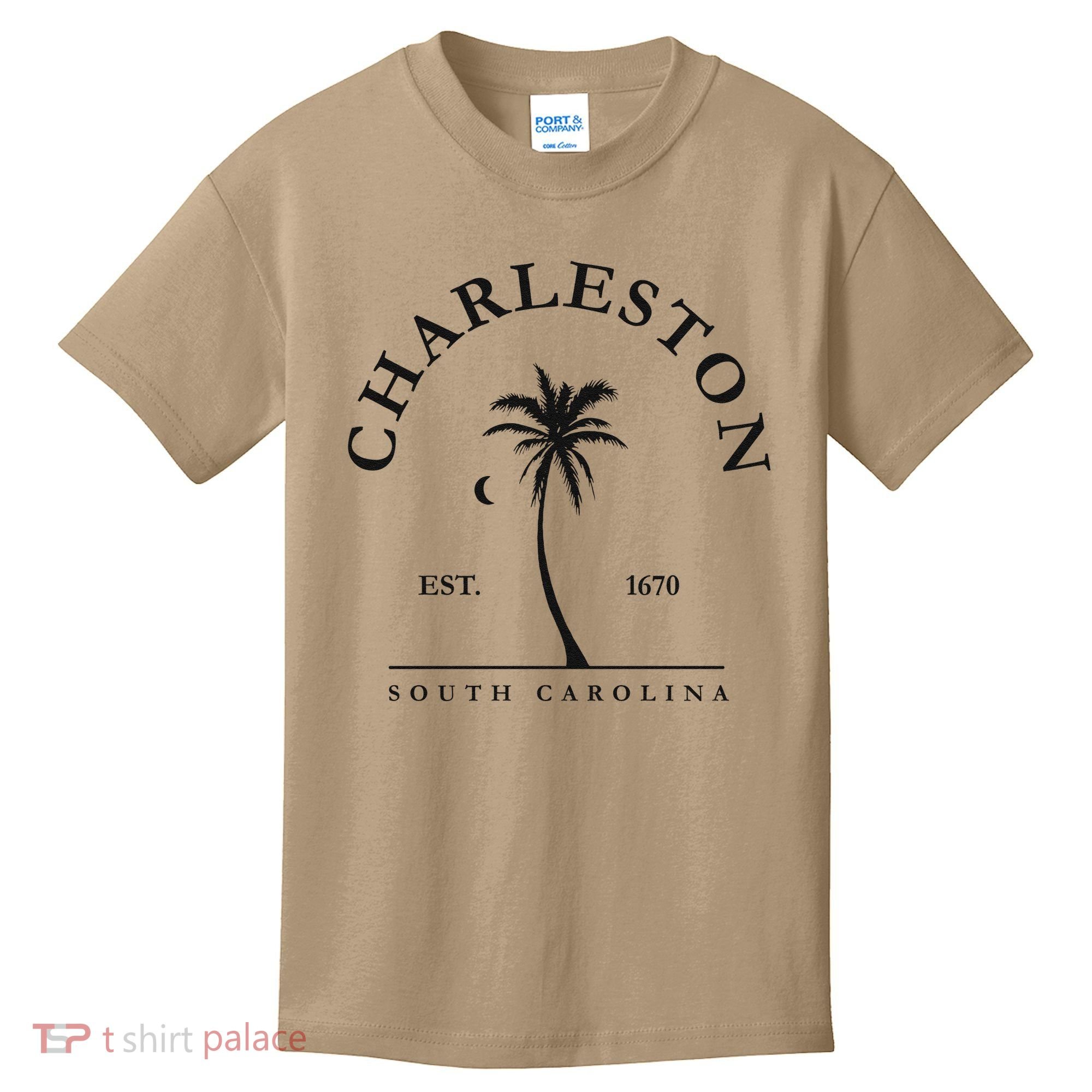 Charleston Palm Tree Swimming Scuba Novelty Gift SC Kids T-Shirt